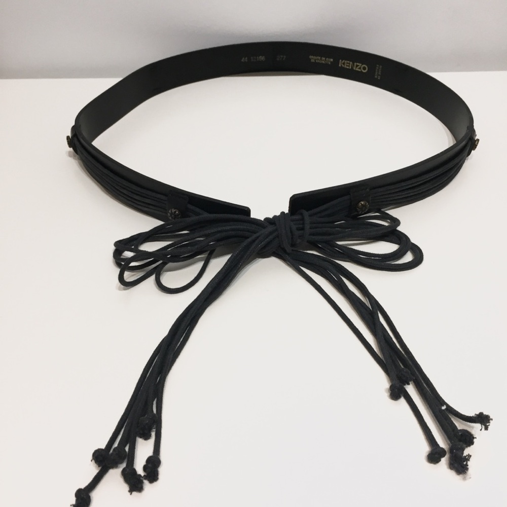 Kenzo Leather and Cord Tie Belt (34”)